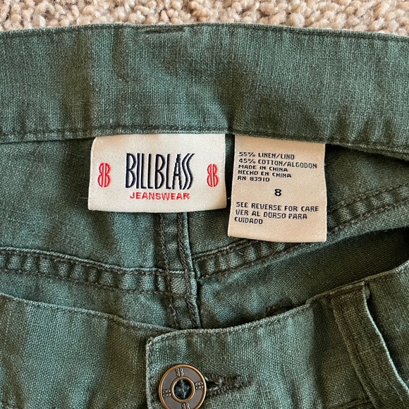 Green high waisted linen pants, Bill blass brand size 8 - Picture 3 of 3